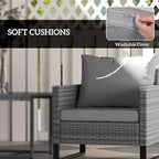 Outsunny 3 Pieces Patio Furniture Set, Wicker Conversation Bistro Set - Image 4