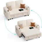 LINSY HOME Sectional Sleeper Sofa Bed, Corduroy Pull Out Couch - Image 7