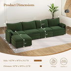Vesgantti 142" Cloud Couch Sectional Modular Sofa, Comfy Sectional Couch - Image 2