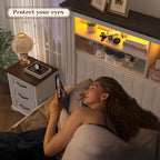 EnHomee King Size Bed Frame and Headboard & Storage, 4 Drawers and LED Built in - Image 7