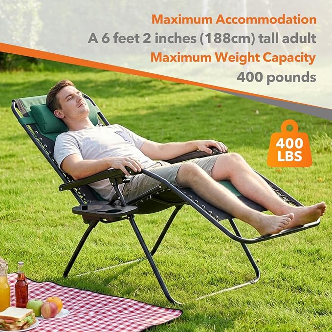 Sweetcrispy Zero Gravity Chairs, Foldable Patio Reclining Chairs - Image 3