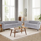 QHITTY 2 Piece Living Room Set, Sectional Chesterfield Sofa Chair Contemporary - Image 7