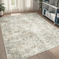 5x8 Area Rugs for Living Room Washable Bedroom Dining Room Beige Brown | Modern by Aelenmu