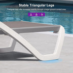 PURPLE LEAF Patio Chaise Lounge Chair Set of 3 Outside Aluminum Plastic - Image 8