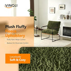 VINGLI 28" Wide Plush Upholstery Sling Modern Accent Chairs Set of 2, Cute - Image 4