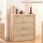LEYAOYAO Rattan Dresser for Bedroom, 33.5" Tall Chest of Drawers, Modern 5 - Image 7