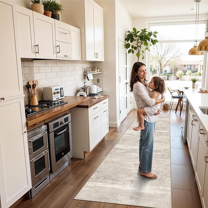 YOUFORTONG Runner Rug 2x10 Washable: Indoor Modren Abstract Long Kitchen Carpet - Image 3