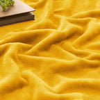 BEDELITE Fleece Blanket Soft Plush Queen Size Bed Blanket Yellow 90"x90" | - Image 4