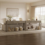 SICOTAS Entryway Table with Storage, 60.74" W Console Table with 3 Fluted - Image 8