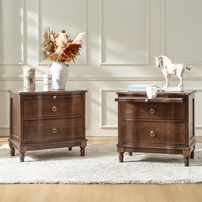 HULALA HOME Solid Wood Storage End Tables by HULALAHOME
