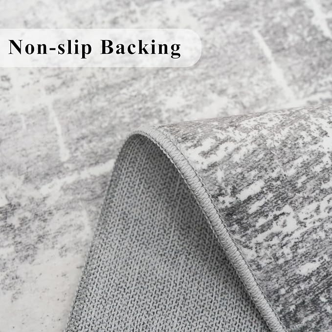 Washable Long Hallway Runner Rug: Non-Slip 2'6x12 Kitchen Rugs Abstract - Image 3