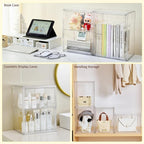 Acrylic Display Case with Removable Shelf, 2 Tier Clear Plastic Stackable - Image 5