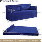 5-in-1 Convertible Sofa Bed, Corduroy Futon Couch Sleeper - Image 2