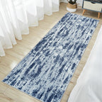 2'6''x8' Runner Rugs Washable Rug: Modern Abstract Hallway Blue Grey Carpet | - Image 2