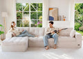 MAXYOYO 132" L Shaped Modular Sectional Sofa by MAXYOYO