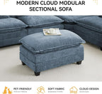 35‘’ Modern Chenille Cloud Sofa Ottoman, Rectangle Ottoman - Image 6