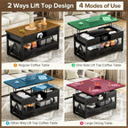 Memobarco 40" Lift Top Coffee Table, 4 in 1 Multi-Function Lift Coffee Tables - Image 3