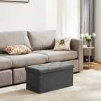 DUMOS 30 Inch Folding Storage Ottoman Bench, Large Hidden Storage Chest - Image 2