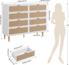 GarveeHome Rattan 8 Drawer Dressers - Image 2
