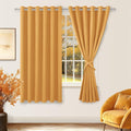 Grommet Blackout Curtains for Bedroom, 70 x 63 Inch, Pumpkin Orange | Thermal by Hiasan