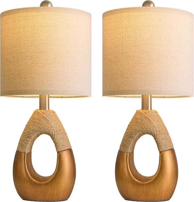 OYEARS 19" Table Lamps Set of 2, Boho Lamps - Image 9