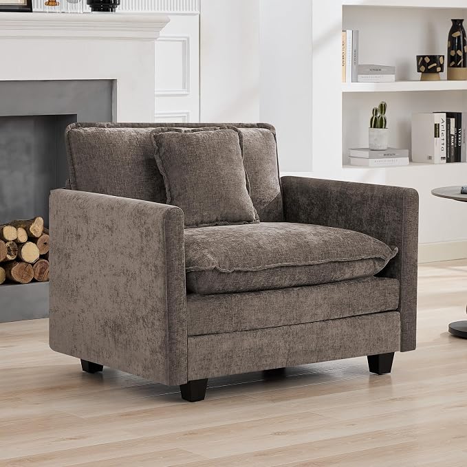WUTUTUEE 41'' Modern Chenille Oversized Chair, Upholstered Accent Living Room by WUTUTUEE