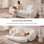 SICOTAS Curved Sofa Couch Bed for Living Room Convertible Futon Cloud Boneless - Image 4