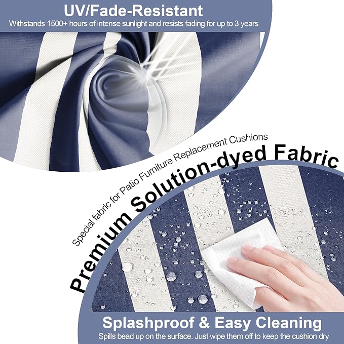Chaise Lounge Cushions Outdoor 80x26x6 Inch, Fade Resistant 6'' Thicken Outdoor - Image 6