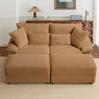 SUNWAVE 74" W Double Chaise Lounge Chair Indoor, Oversized Loveseat - Image 7