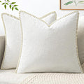MIULEE Decorative Couch Throw Pillow Covers 20x20 Inch Pure White 2 Pack | by MIULEE