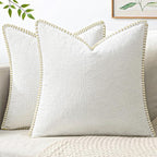 MIULEE Decorative Couch Throw Pillow Covers 20x20 Inch Pure White 2 Pack | by MIULEE