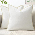 MIULEE Decorative Couch Throw Pillow Covers 18x18 Inch Pure White 2 Pack | by MIULEE