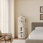 YOWOS Rotating Bookshelf Tower, 360° Display Spinning Bookcase, Bamboo - Image 9
