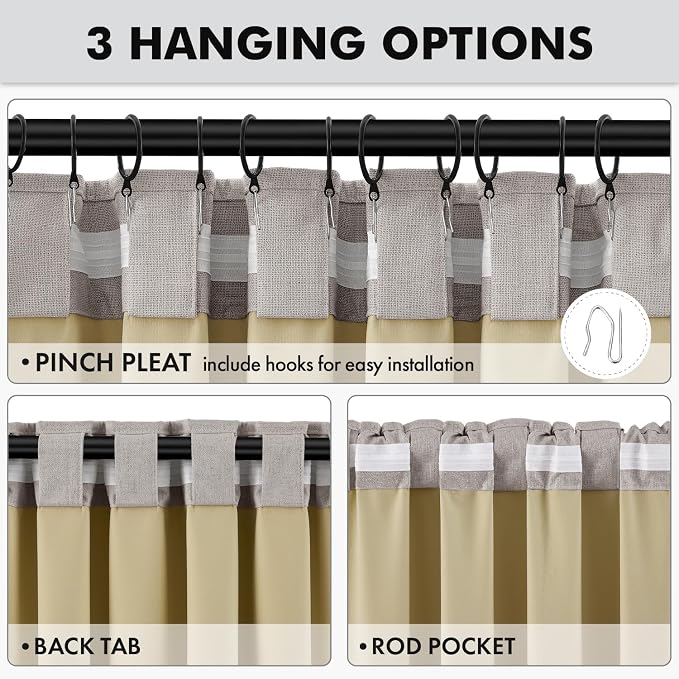 MIULEE 100% Blackout Linen Curtains - Image 5