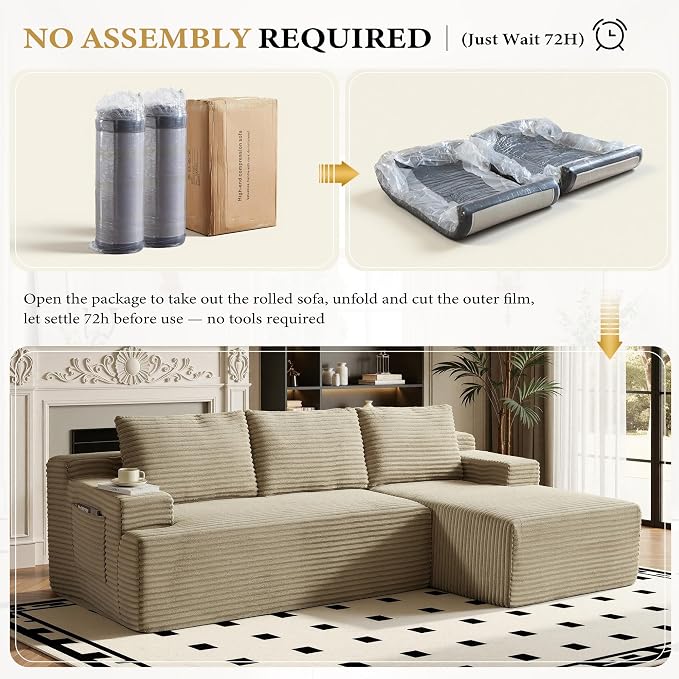 96" Sectional Couches for Living Room Cloud Couch Sofa - Image 5