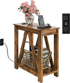 WLIVE Farmhouse End Table, Narrow Side Table by WLIVE