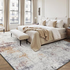 Rugflix 5x7 Area Rugs for Living Room, Washable Beige Grey Large Rug | Machine - Image 2