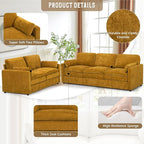 Comfy Chenille Sofa Set with Well-Filled Pillows, Modern 3 Seater and Loveseat - Image 2