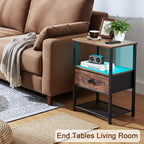 LOAKEKEL Night Stand Set 2, LED Nightstand - Image 8