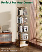 Kalrin 5 Tier Rotating Bookshelf - Image 4