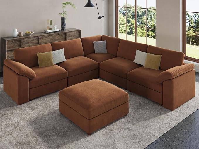 EASE MOOSE Sectional Modular Sofa, Luxury FSC Certified Chenille Comfty Deep - Image 4