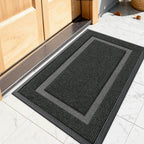 OLANLY Front Door Mat 23.5x15.5, All-Season Heavy-Duty Rubber Doormat | Black by OLANLY