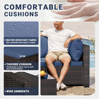 CHABATREE 7pcs Outdoor Patio Furniture Sets, Rattan Conversation Sectional Set - Image 3