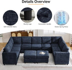 127'' Oversized U Shaped Modular Sofa, Sectional Couches - Image 5