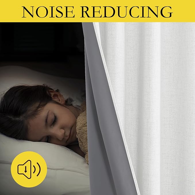 NICETOWN 100% Absolutely Blackout Linen Curtains - Image 5