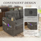 67" Small Loveseat Couch with Storage, USB Charging and Cup Holder, Space - Image 5