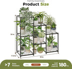 Bamworld Black Plant Stand Outdoor Metal Plant Shelf - Image 6