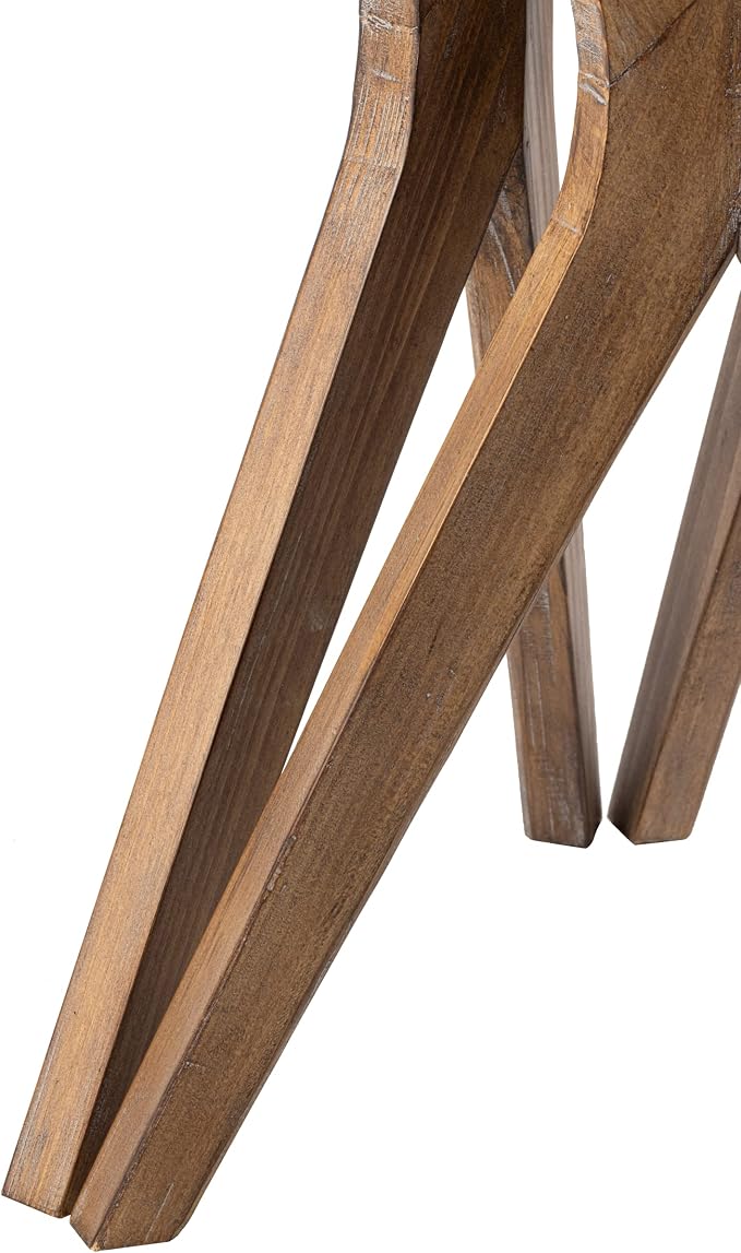Pedestal Farmhouse End Table, Distressed Top - Image 9