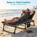 ABORON Heavy Duty Tanning Chair, 5-Gear Outdoor Folding Chaise Lounge Chair - Image 4