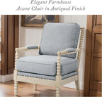 Madison Park Accent Chairs for Living Room Farmhouse Modern Armchair, Solid Wood - Image 3